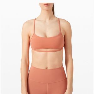 NEW lululemon quiet within sports bra rust coral